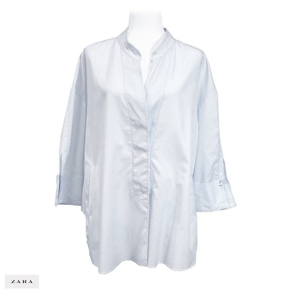 ZARA WOMAN Pale Blue Tunic, loose fit. - Picture 1 of 5